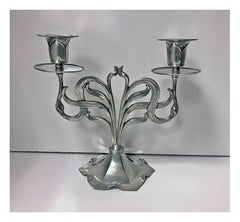 Art Nouveau Jugendstil Secessionist Candlesticks Candelabra, Orivit Germany