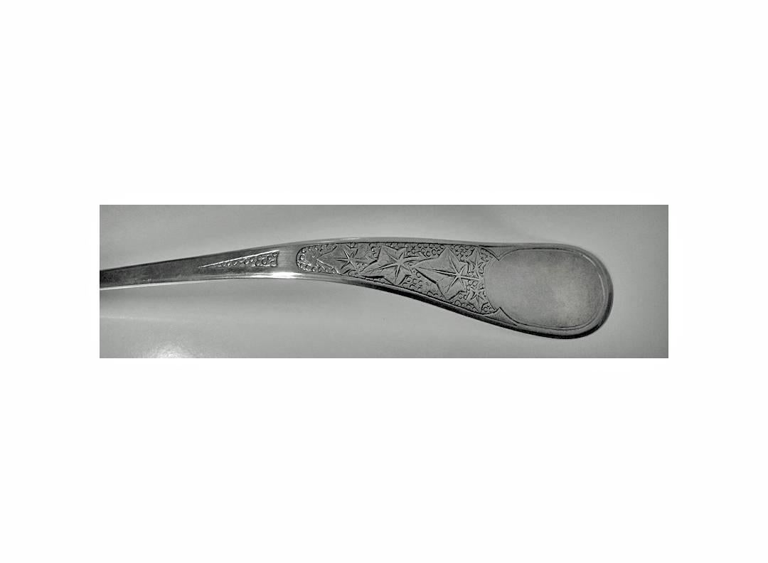 American Tiffany & Co. Antique Sterling Silver Ivy Pattern Soup Ladle For Sale