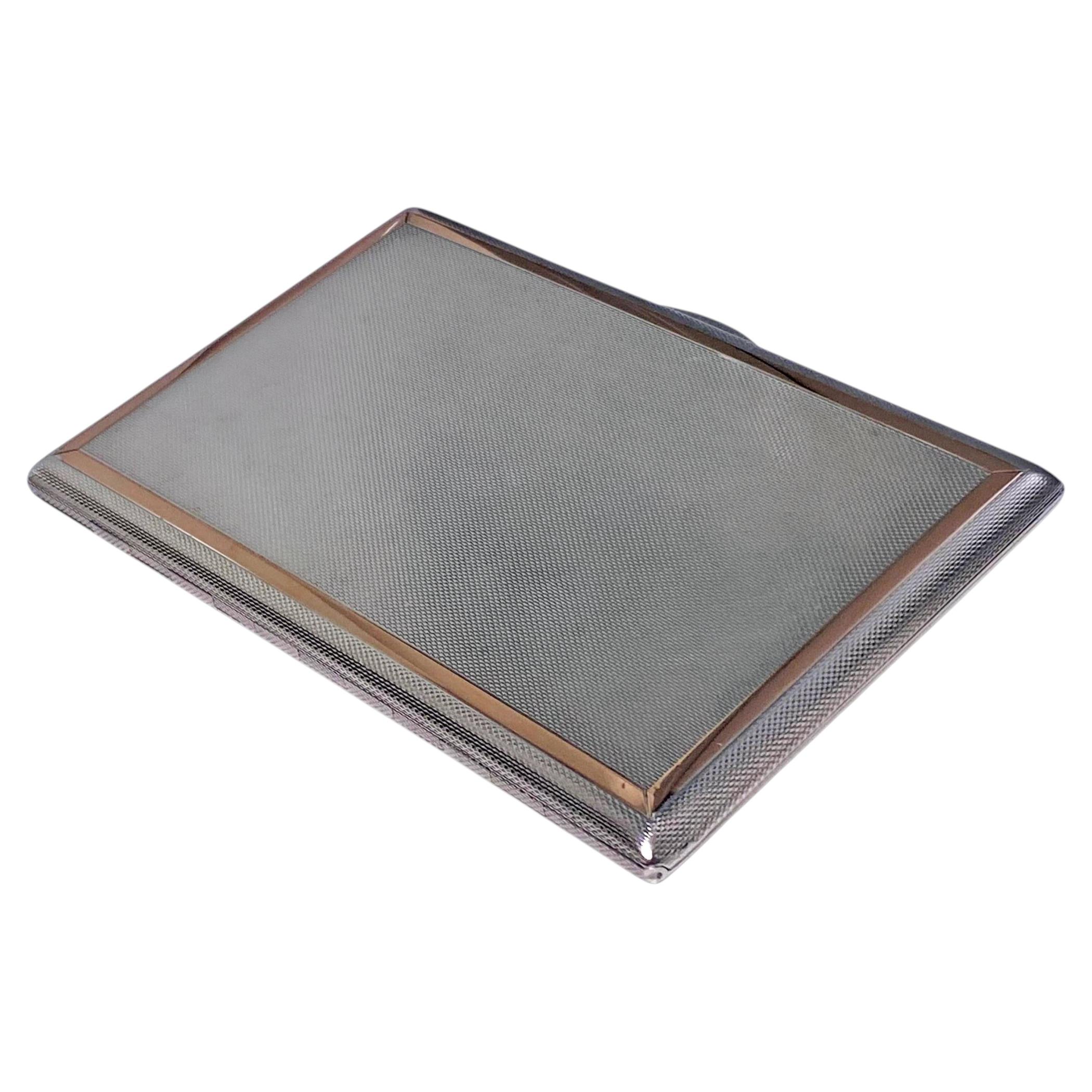 Sterling Silver and Gold Cigarette or Card Case London Padgett & Braham