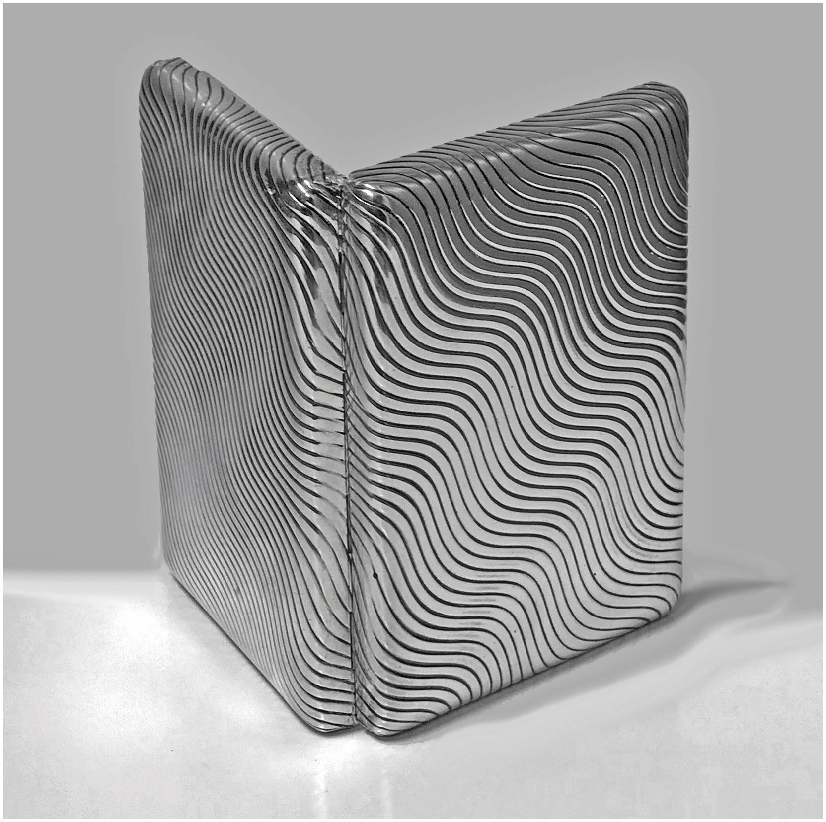 Modern Large Fratelli Cacchione Midcentury Sterling Silver Box Case, Italy, circa 1955