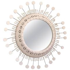 Georges Pelletier Ceramic Sunburst Mirror in Excellent Condition