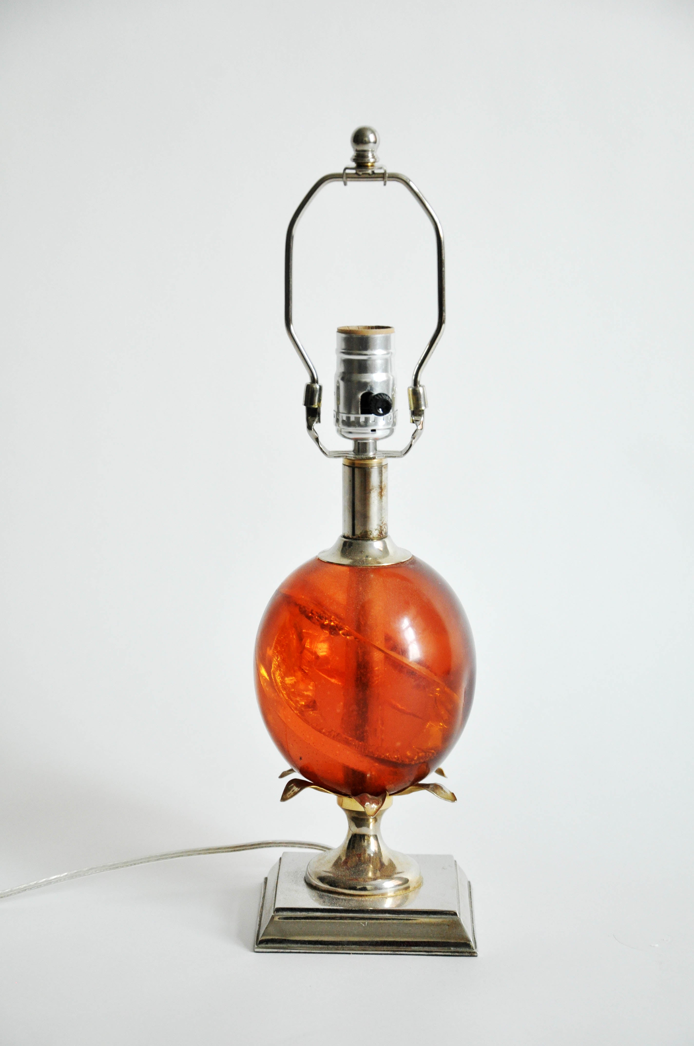 20th Century Maison Charles Lamp with Coral Fractal Resin Egg