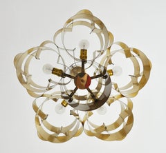 1970s Brass Cloud Chandelier by Curtis Jere