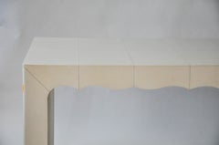 Custom Roman Thomas Andre Lacquered Parchment Dining Table with Scallop Detail