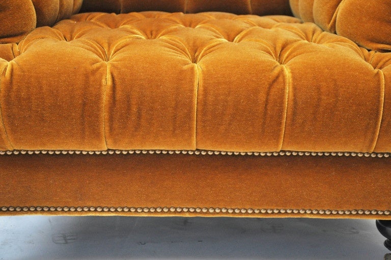 Unique Mohair Tufted Club Chair by John Boone