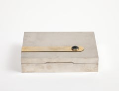 Vintage Italian Silverplate Decorative Box, Signed Gucci