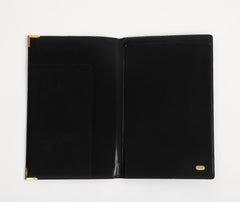 Schwarze Ledermappe von Gucci, um die 1980er Jahre