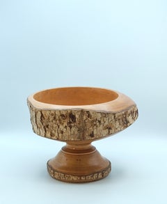 Italian Piedouche Pedestal Birch Bowl Attributed to Aldo Tura for Macabo, 1960s