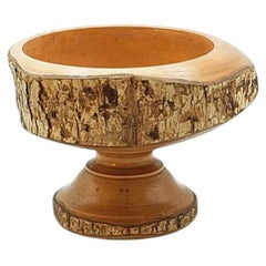 Italian Piedouche Pedestal Birch Bowl Attributed to Aldo Tura for Macabo, 1960s