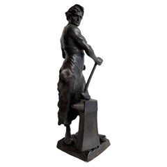 Scultura raffigurante fabbro in bronzo - XIX secolo. Francia