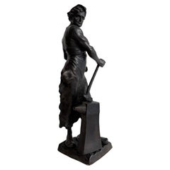 Sculpture en bronze représentant un forgeron - XIXe siècle. France