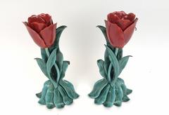 Standing Pair of Red Tulips