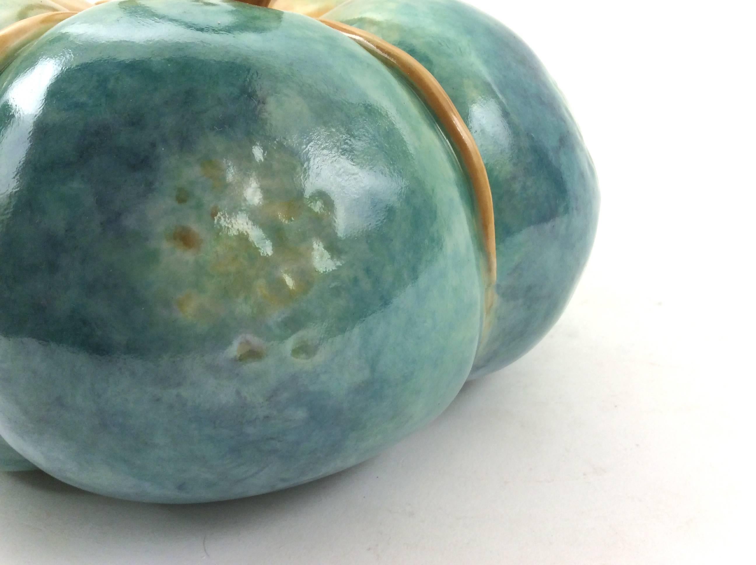 Glazed Etruscan Colored Melon Sculpture For Sale