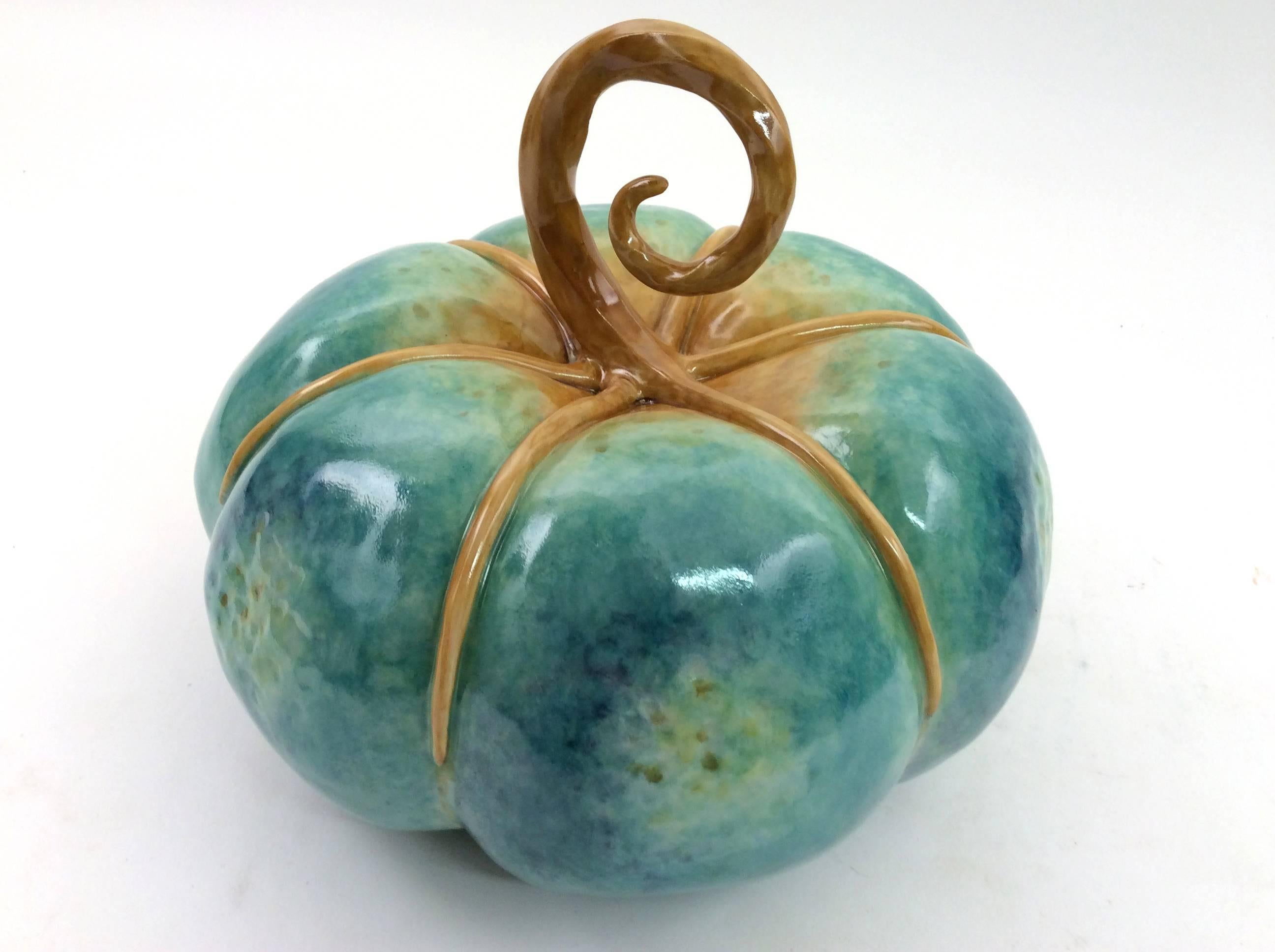 Contemporary Etruscan Colored Melon Sculpture For Sale