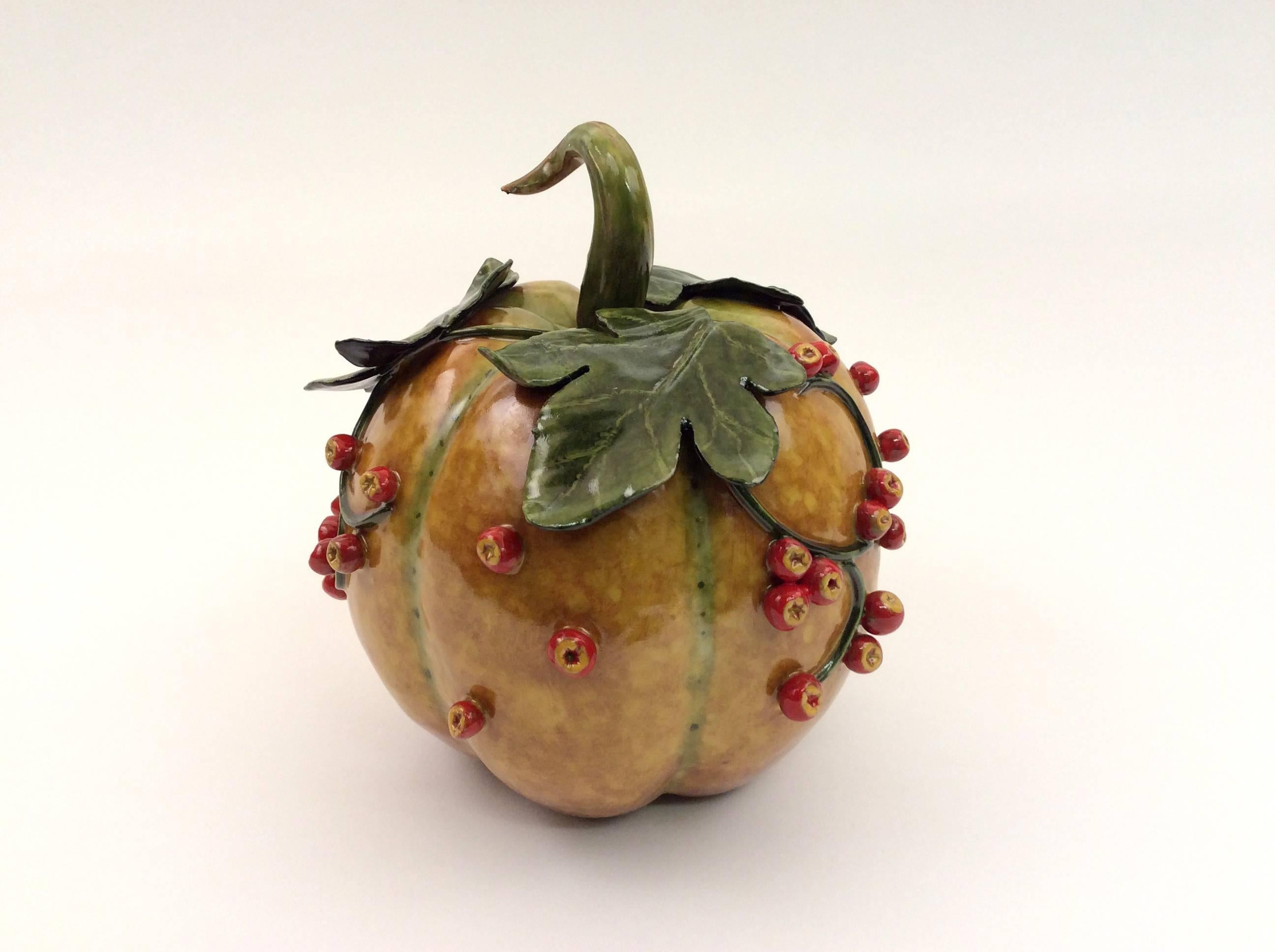 Glazed Bittersweet Melon Sculpture For Sale