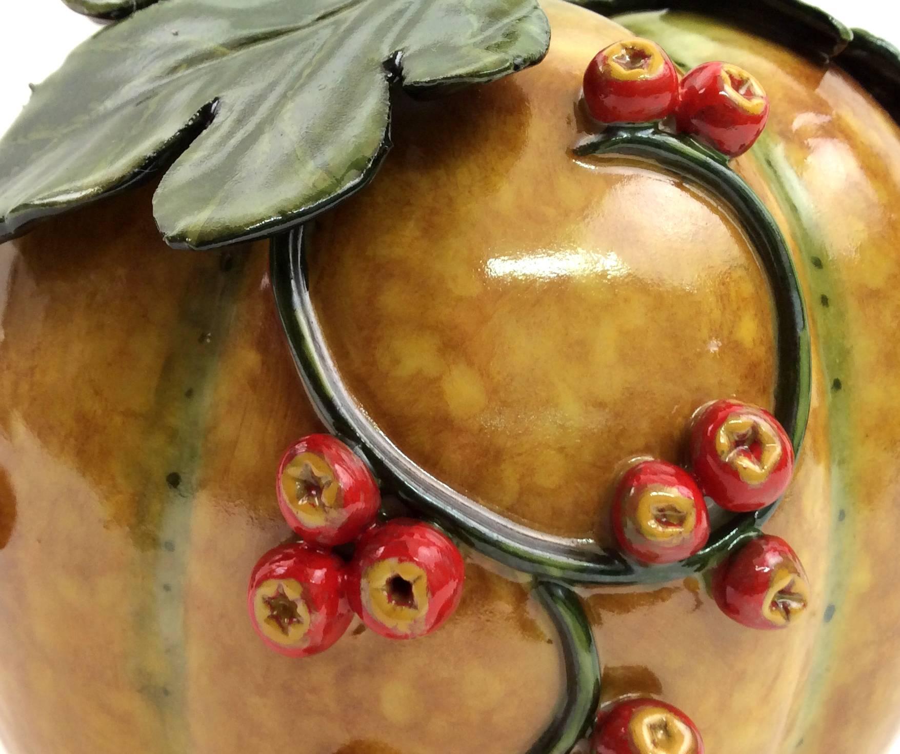 Ceramic Bittersweet Melon Sculpture For Sale