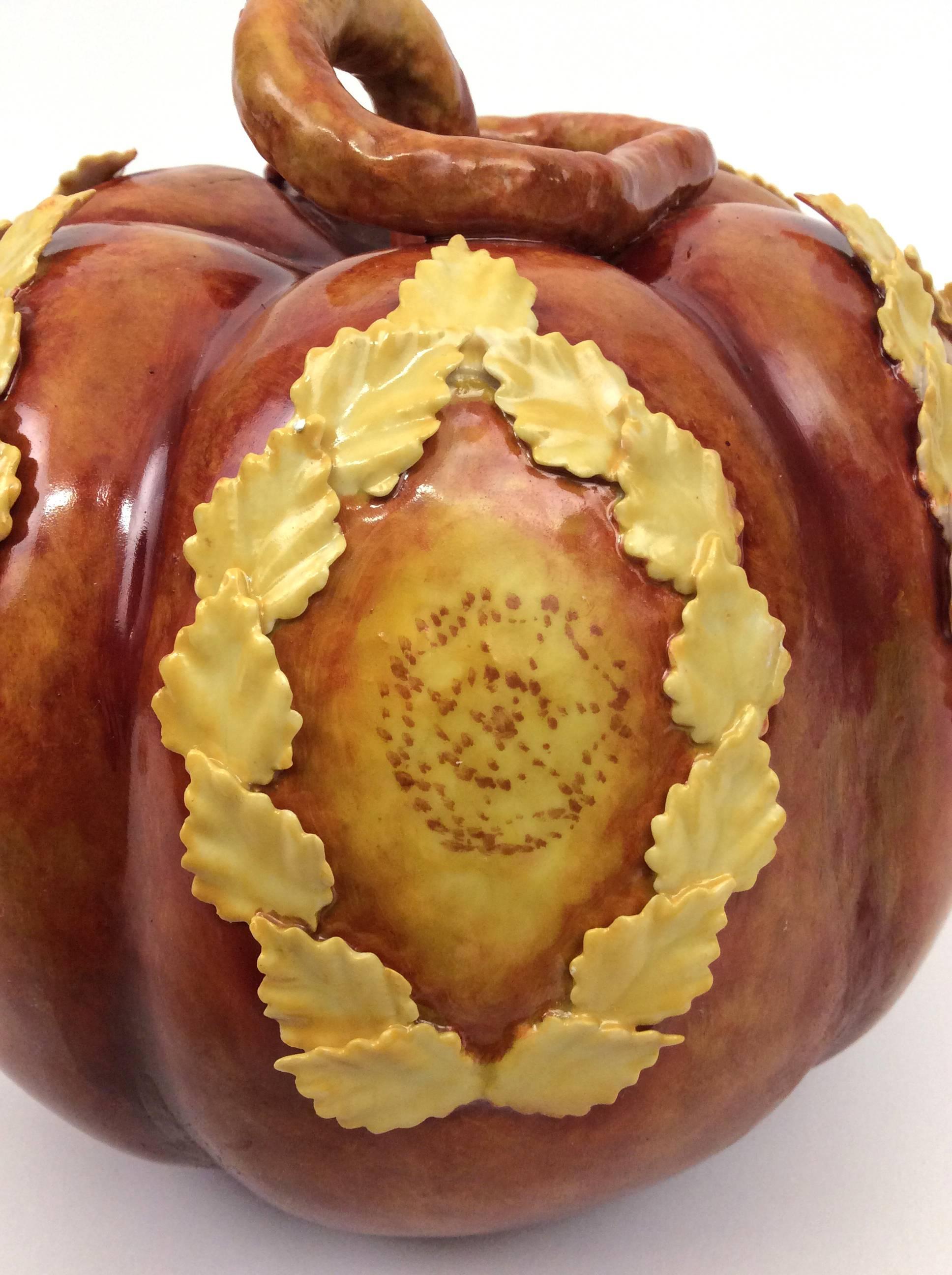 Contemporary Amber Melon with Greek Medallions For Sale