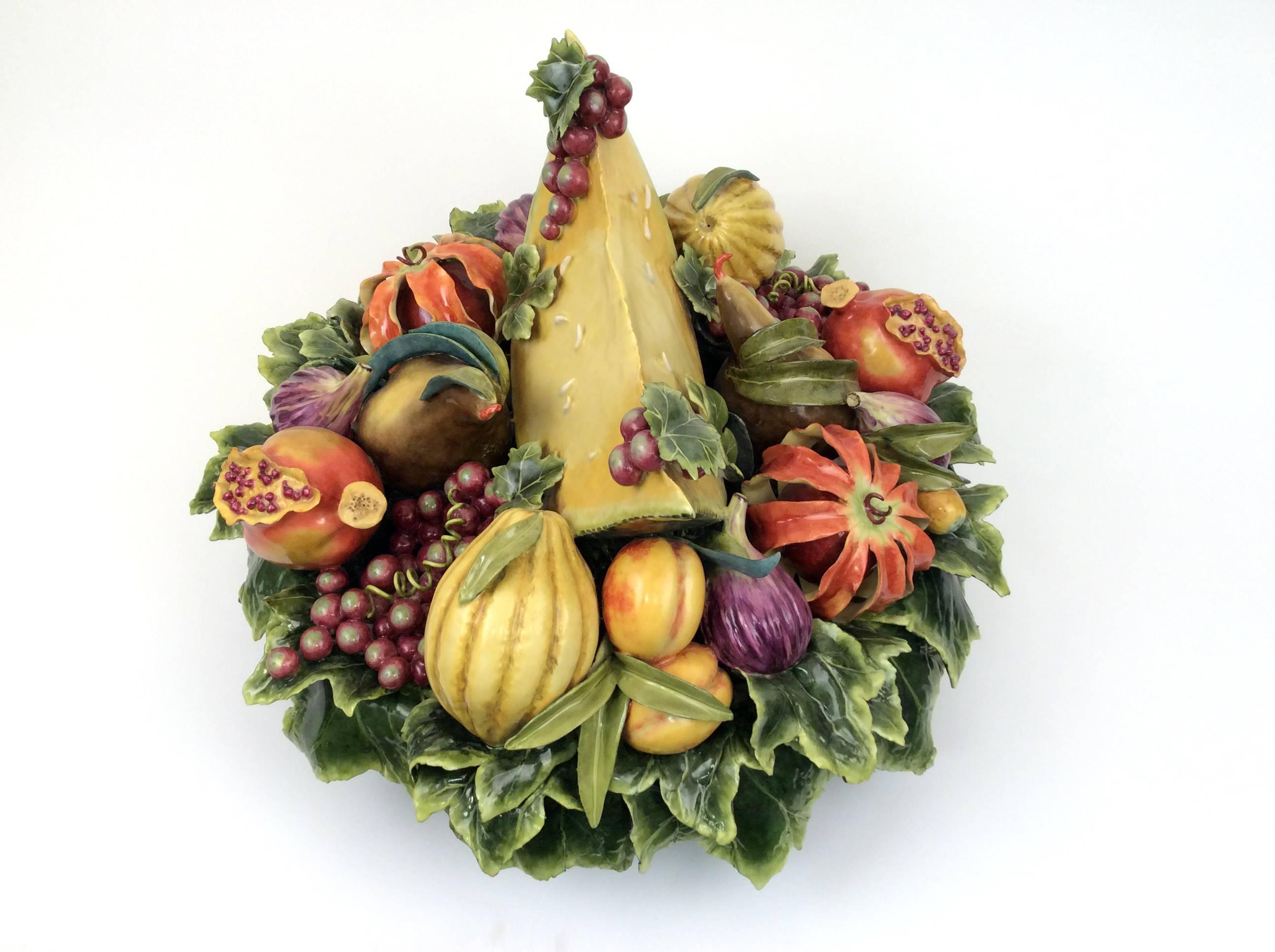 Ceramic Grand Dionysus Fruit Bowl Centerpiece For Sale
