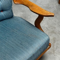 Grand Repos' Lounge Chair in Oak by Guillerme & Chambron for Votre Maison, 1960s