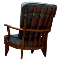 Grand Repos' Lounge Chair in Oak by Guillerme & Chambron for Votre Maison, 1960s