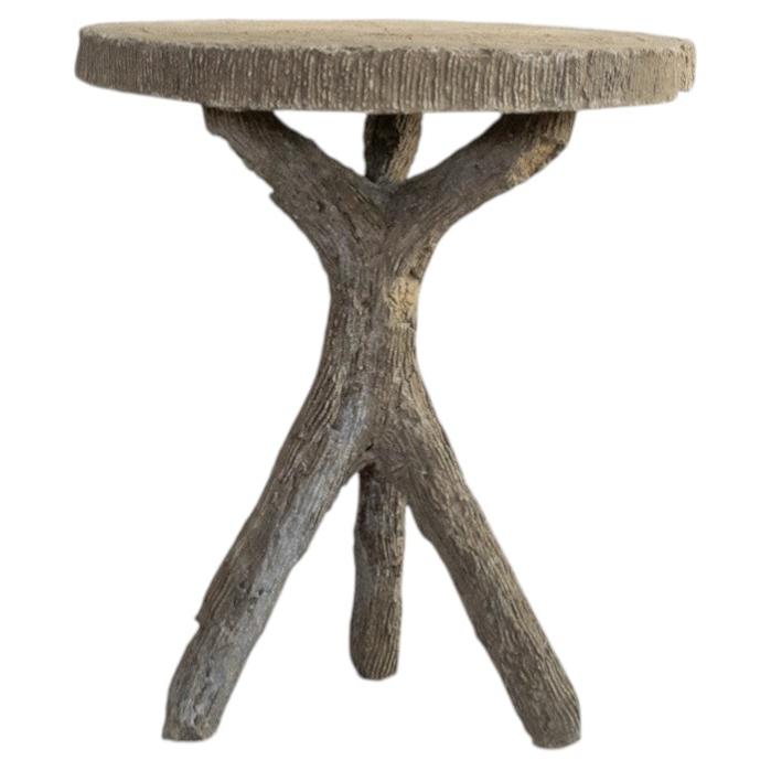 Antique French Faux Bois Gueridon Side Table, 19th Century