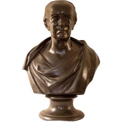 19th Century Wedgwood Black Basalt Bust of James Watt