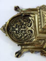 19th Century French Scrolled Repousse Inkwell