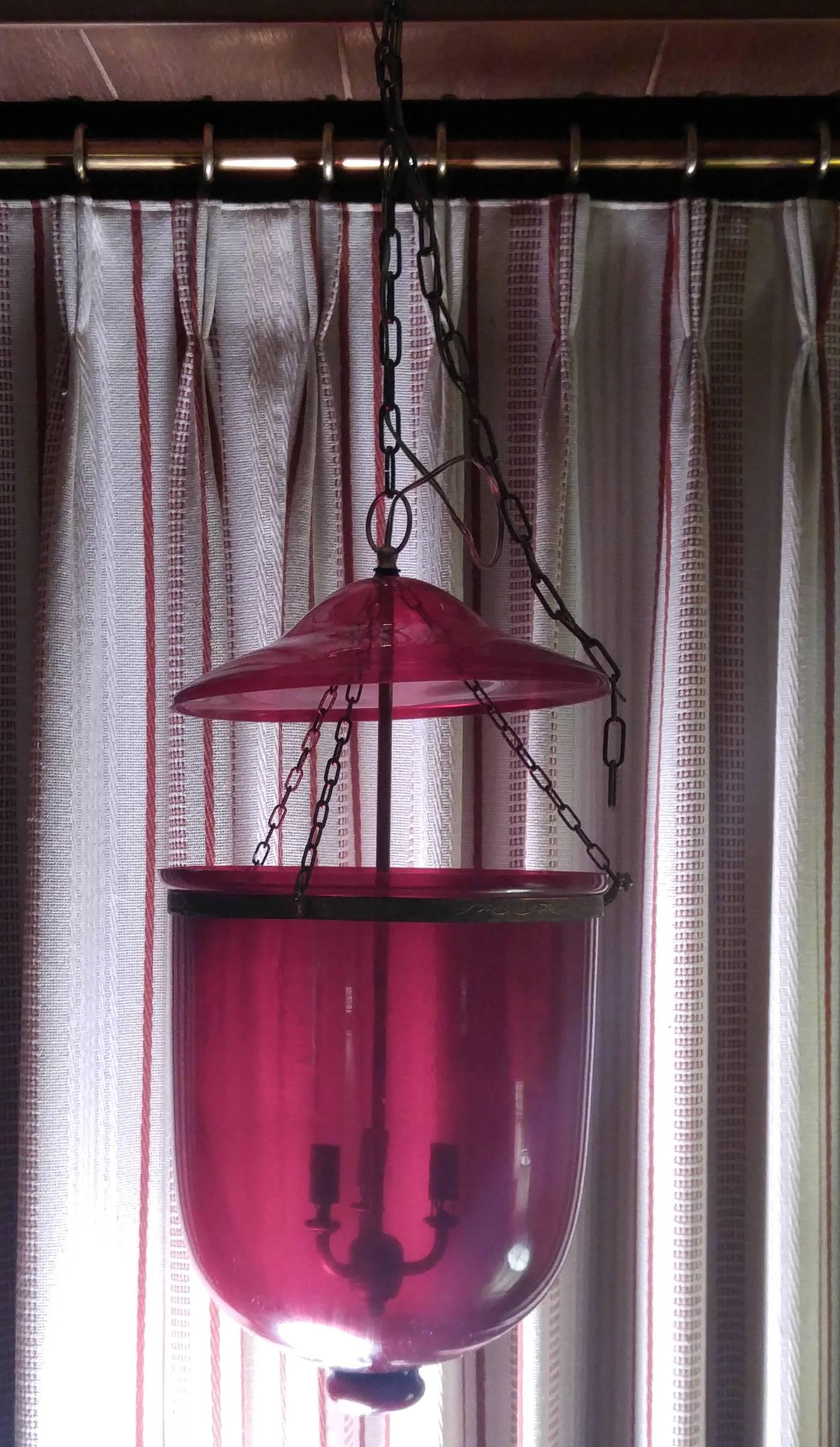 19th Century Regency Handblown Glass Lantern 2