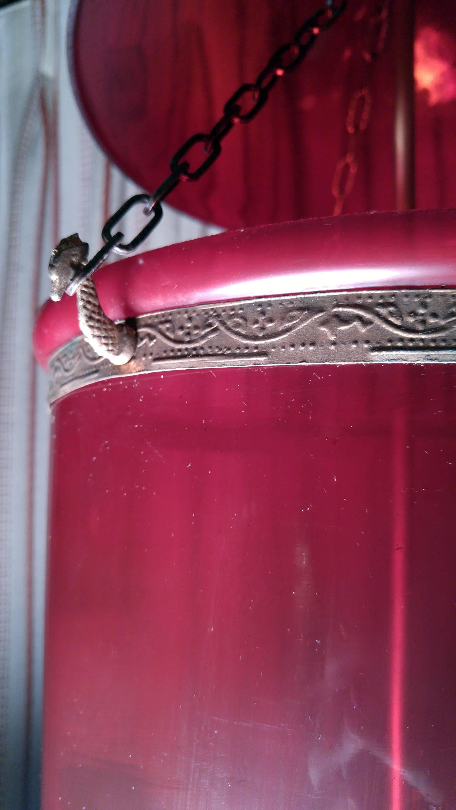 19th Century Regency Handblown Glass Lantern In Excellent Condition In Savannah, GA
