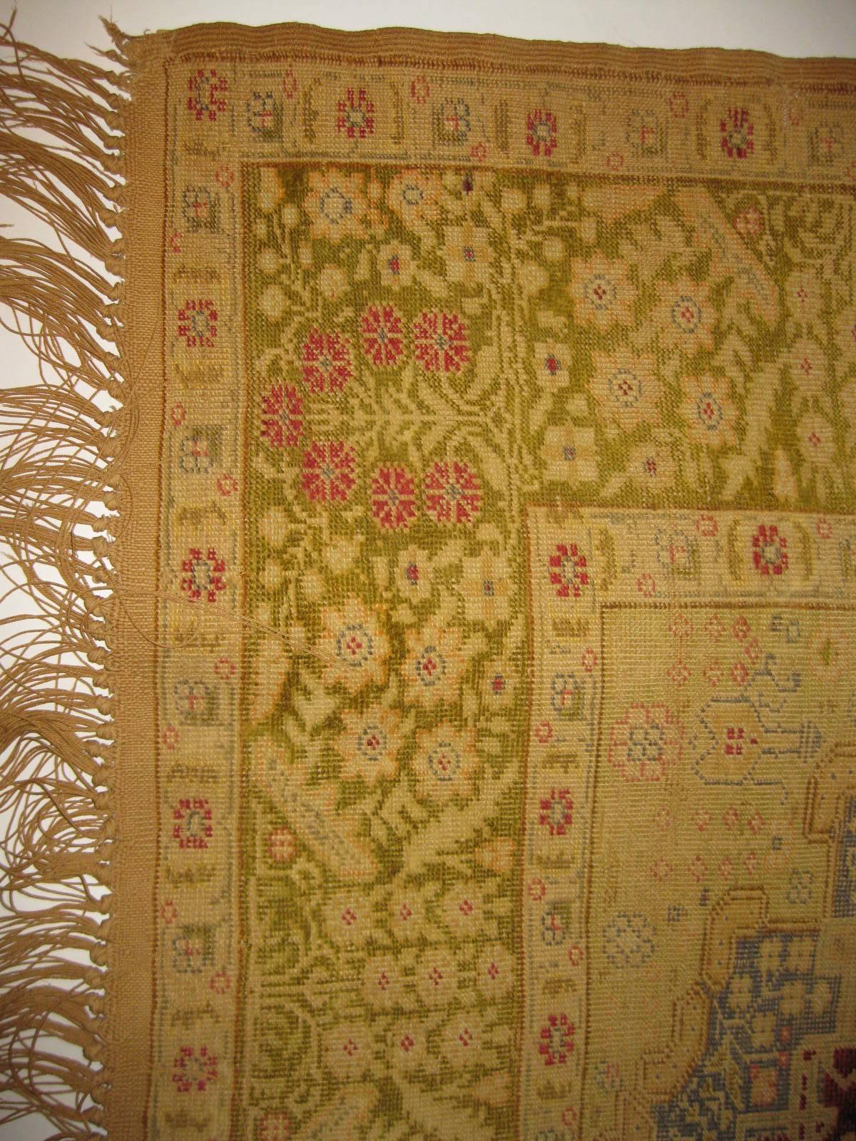 Turkish 19th century Silk Sivas Rug For Sale