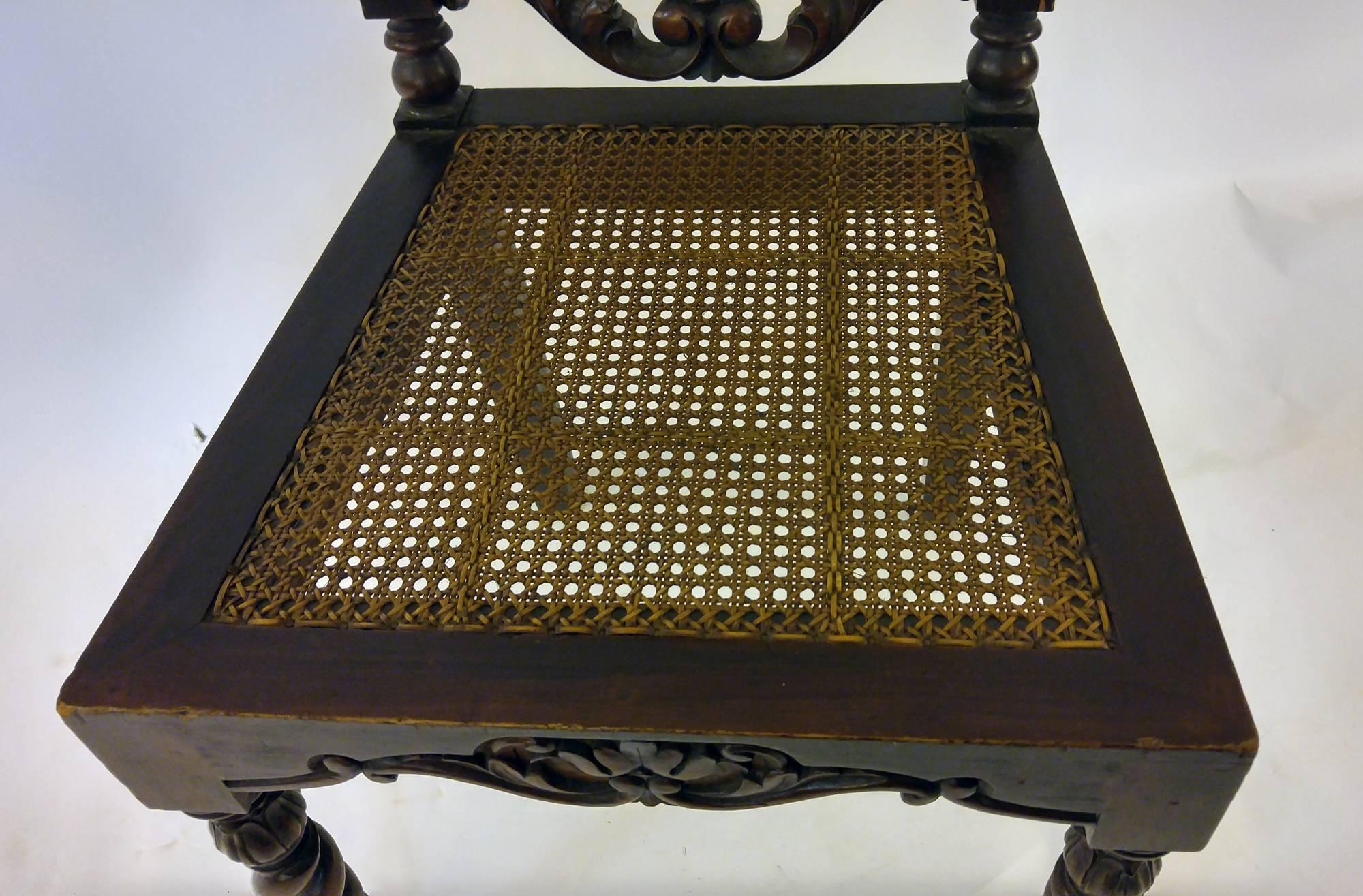 English Jacobean Style Dining Table and Eight Chairs, late 19th/early 20th century