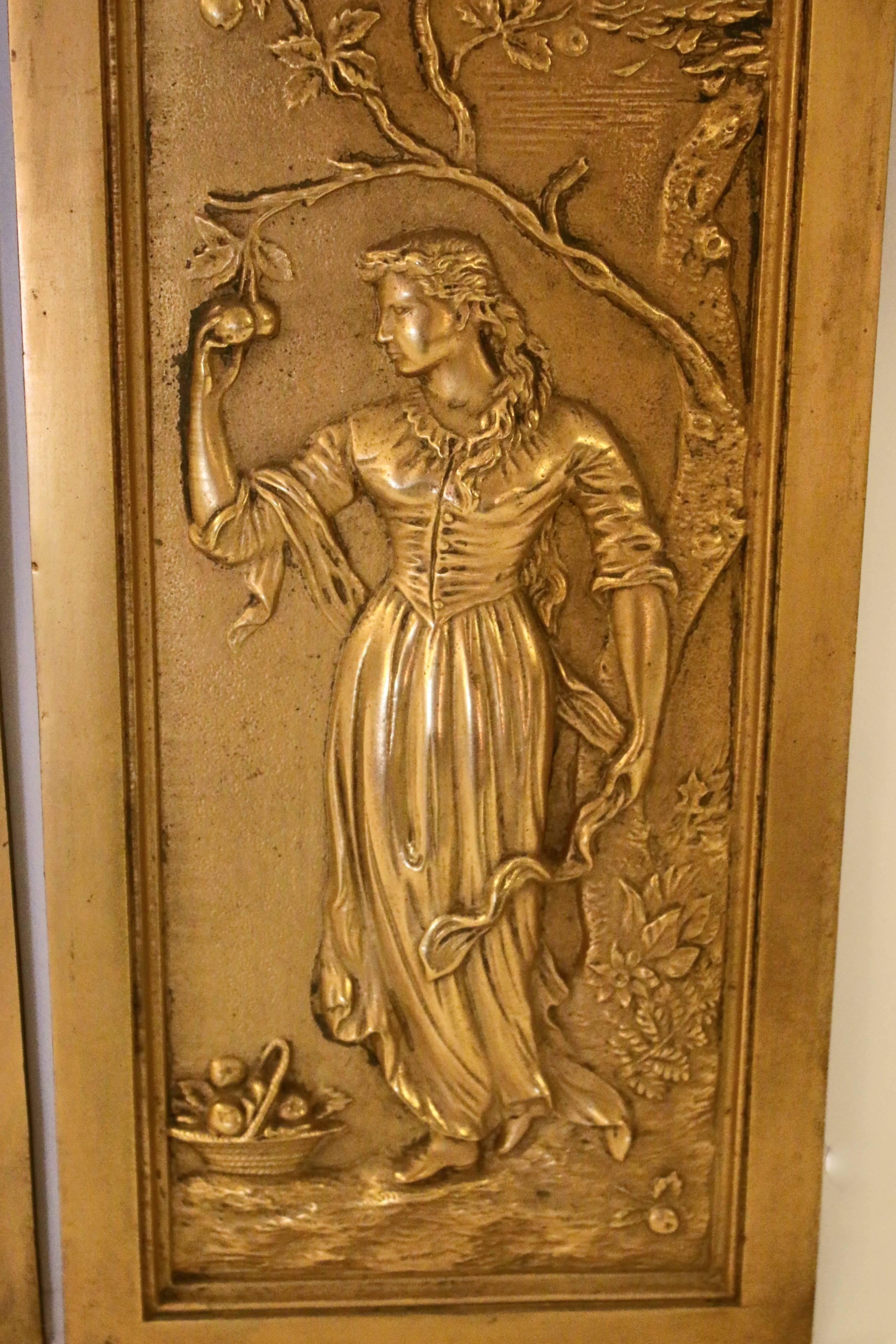 English 19th Century Cast Bronze Relief Panels
