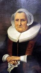 19th Century Dutch Baroque Portrait Oil on Canvas, Antique Frame