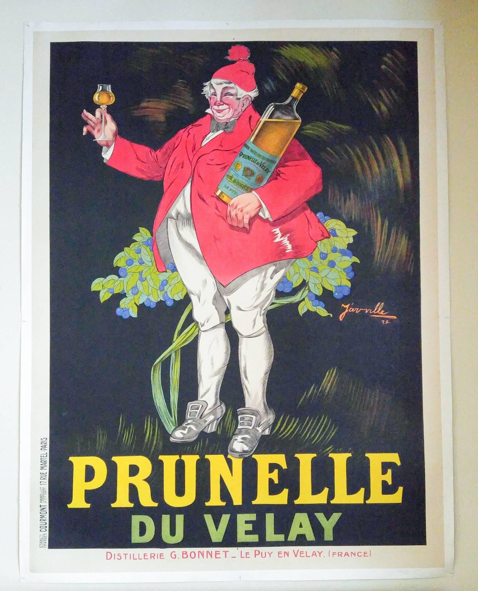 French Wine Advertising Poster by Henri Jarville 1
