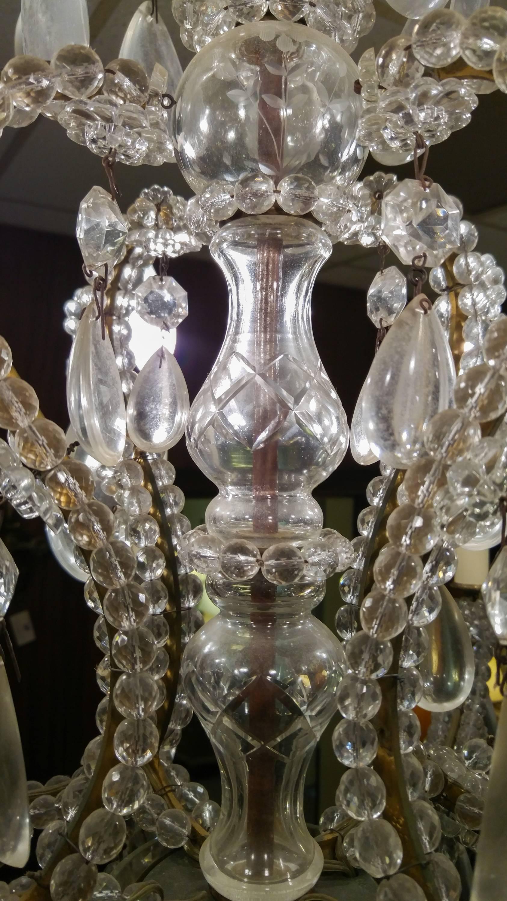 19th century French Eight-Light Crystal Chandelier 1