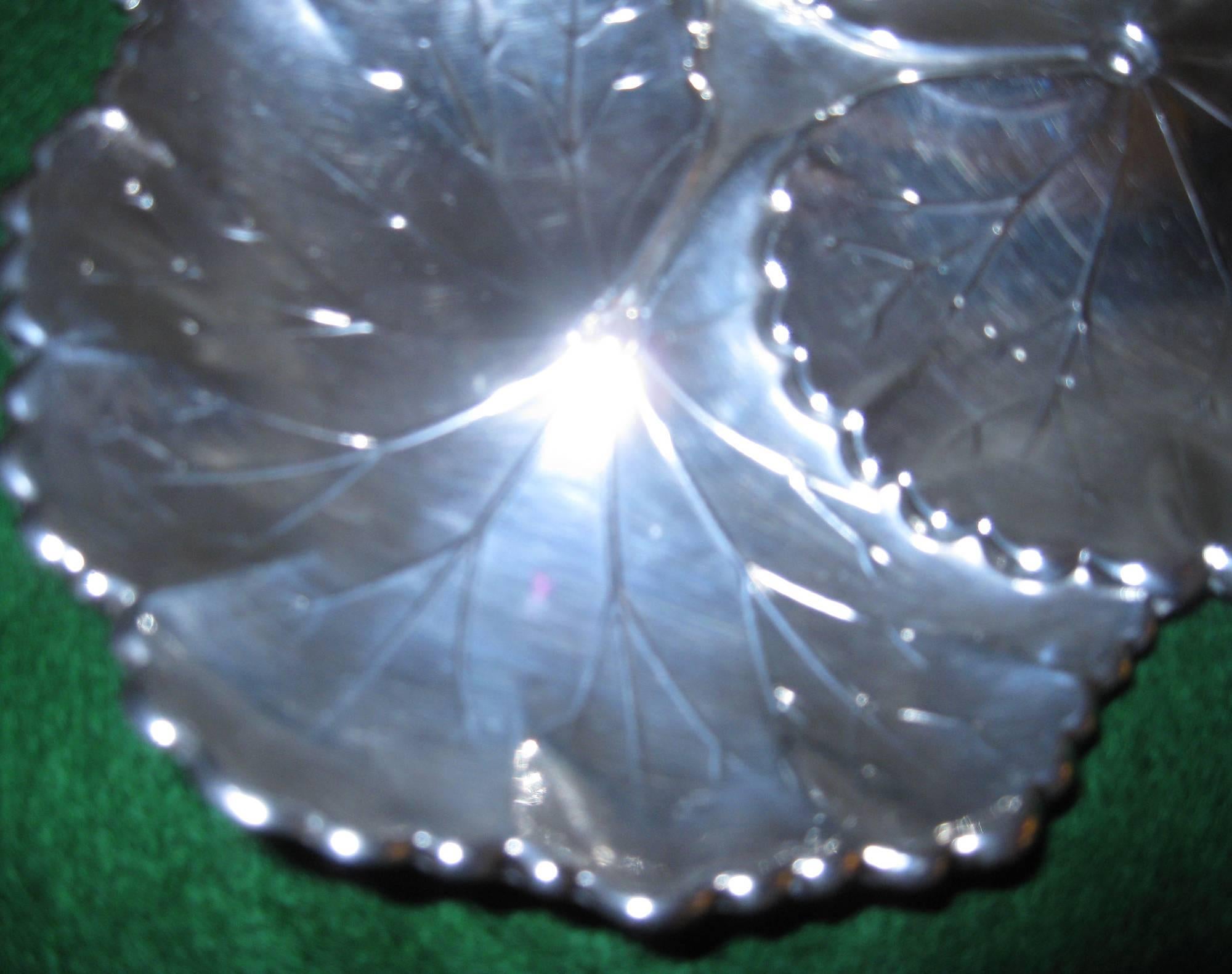 Art Nouveau Sterling Silver Lily Pad Tray