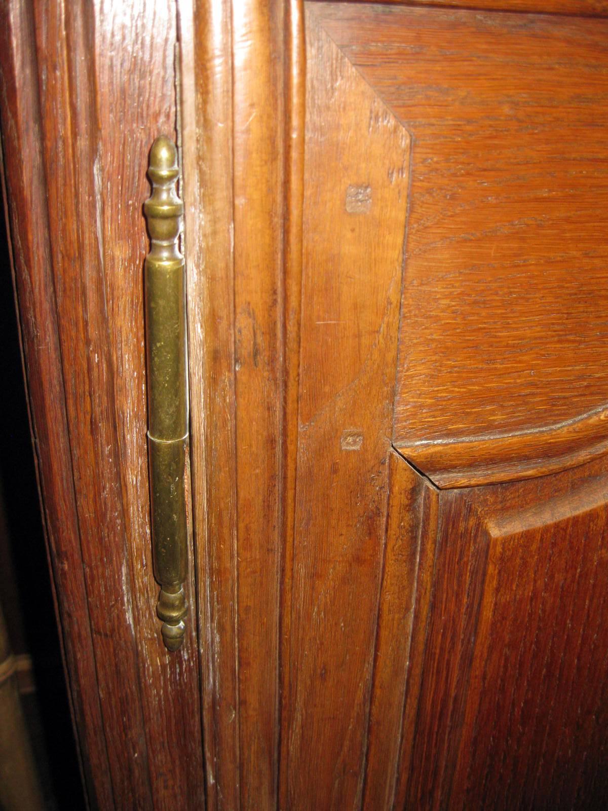 Brass 18th century French Provincial Walnut Sideboard Server For Sale