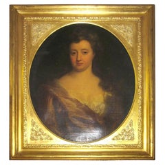 Porträt einer Dame aus dem 18. Jahrhundert Öl auf Leinwand in einem Rahmen aus Giltwood