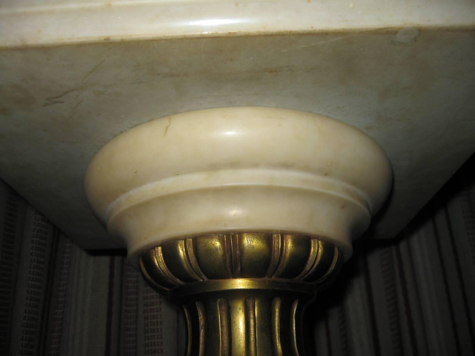 Ormolu 19th century Louis XVI Style Gilded Marble Pedestal