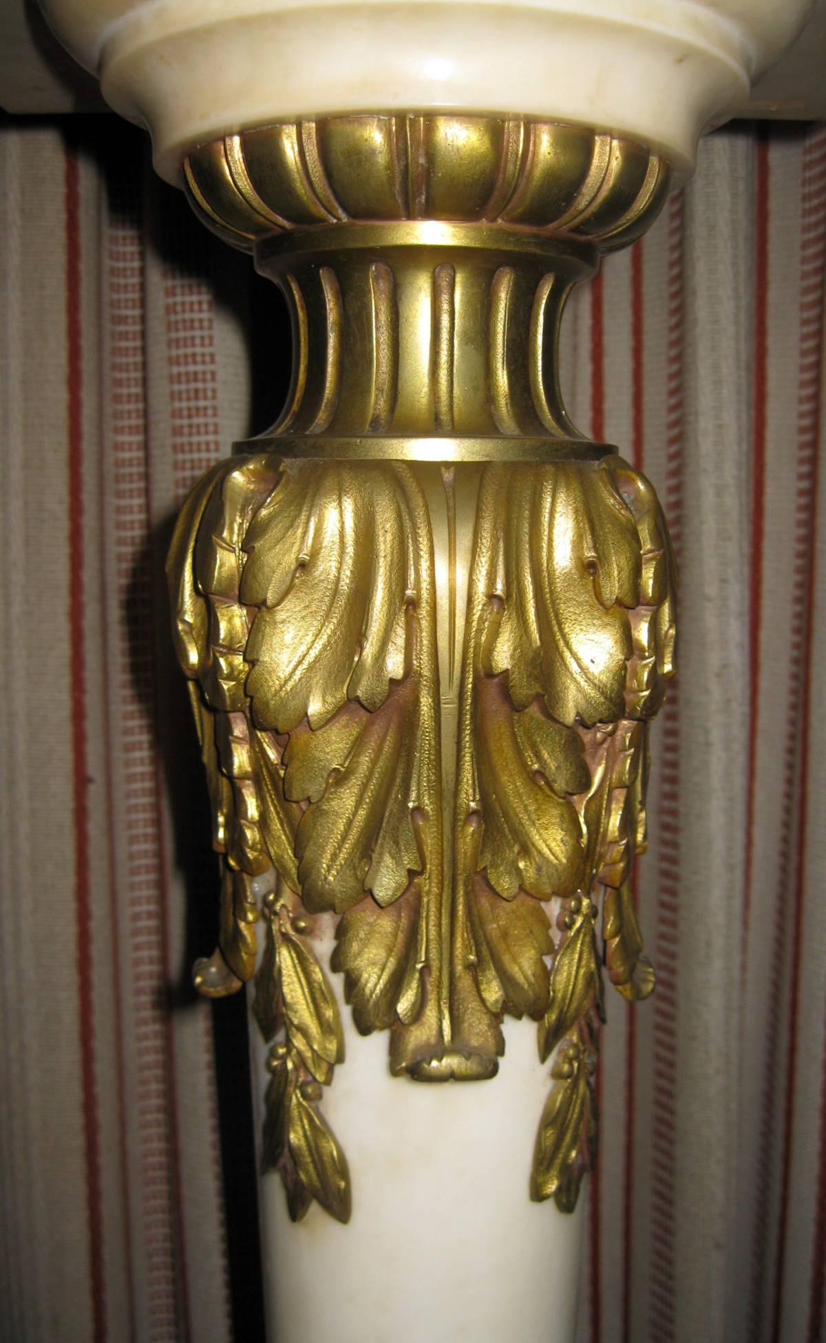 19th century Louis XVI Style Gilded Marble Pedestal 1
