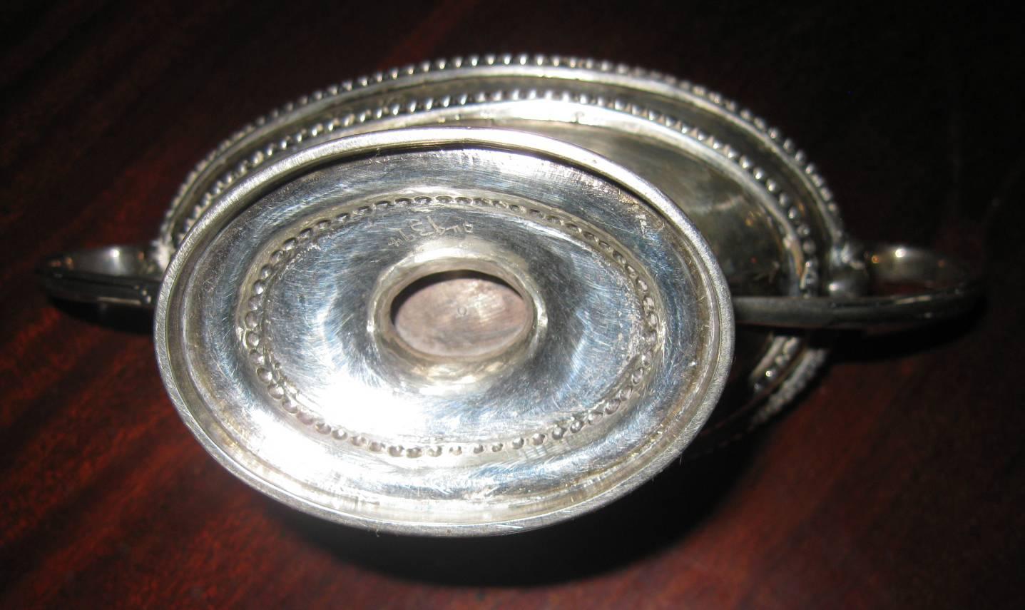 19th century English Sterling Silver Georgian Master Salts Virtute et Labore For Sale 1