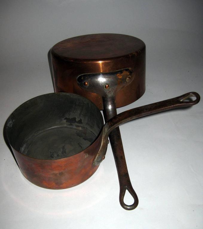 19th Century French Copper Sauce Pans For Sale at 1stdibs