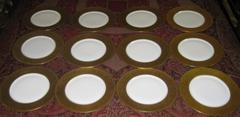Bavarian Gold Rimmed Dinner Plates Set of 12