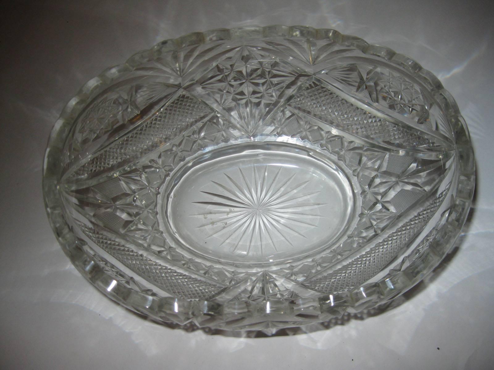 19th century Irish Cut Crystal Fruit Bowl Pair 3