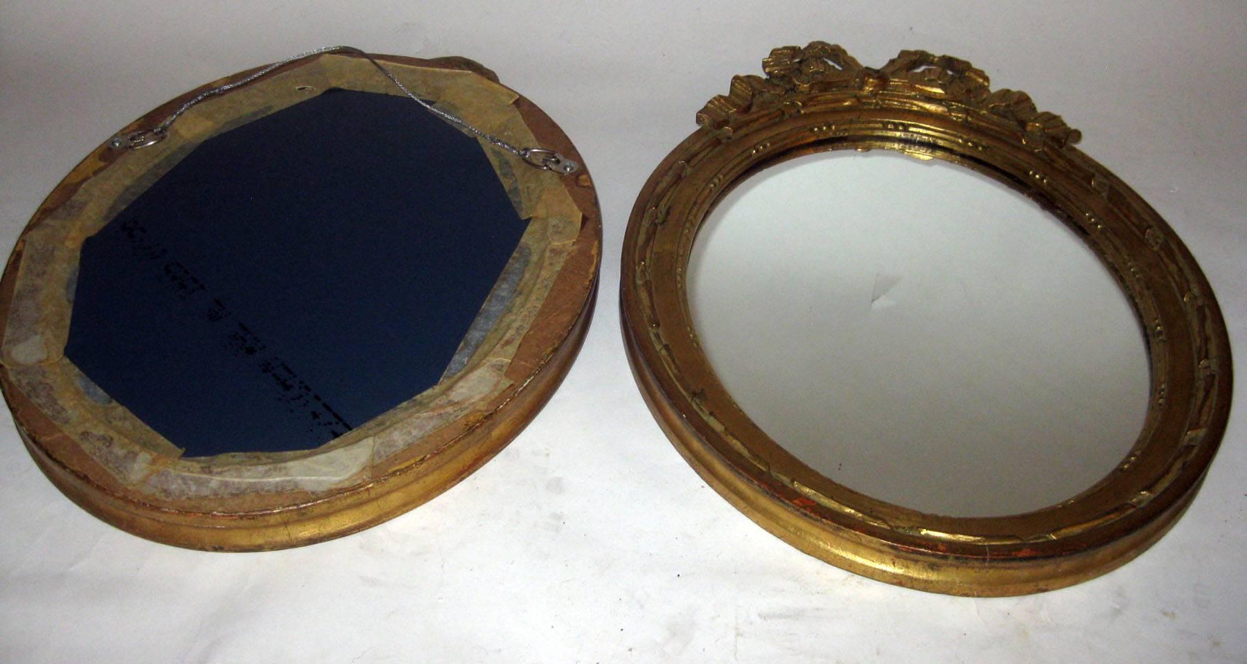 Mid-19th Century 19th century Napoleon III Petite French Giltwood Mirror Pair
