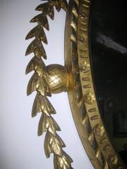 Giltwood Wall Mirror in Adam Style, Fluted Frame, England, Early 1800s