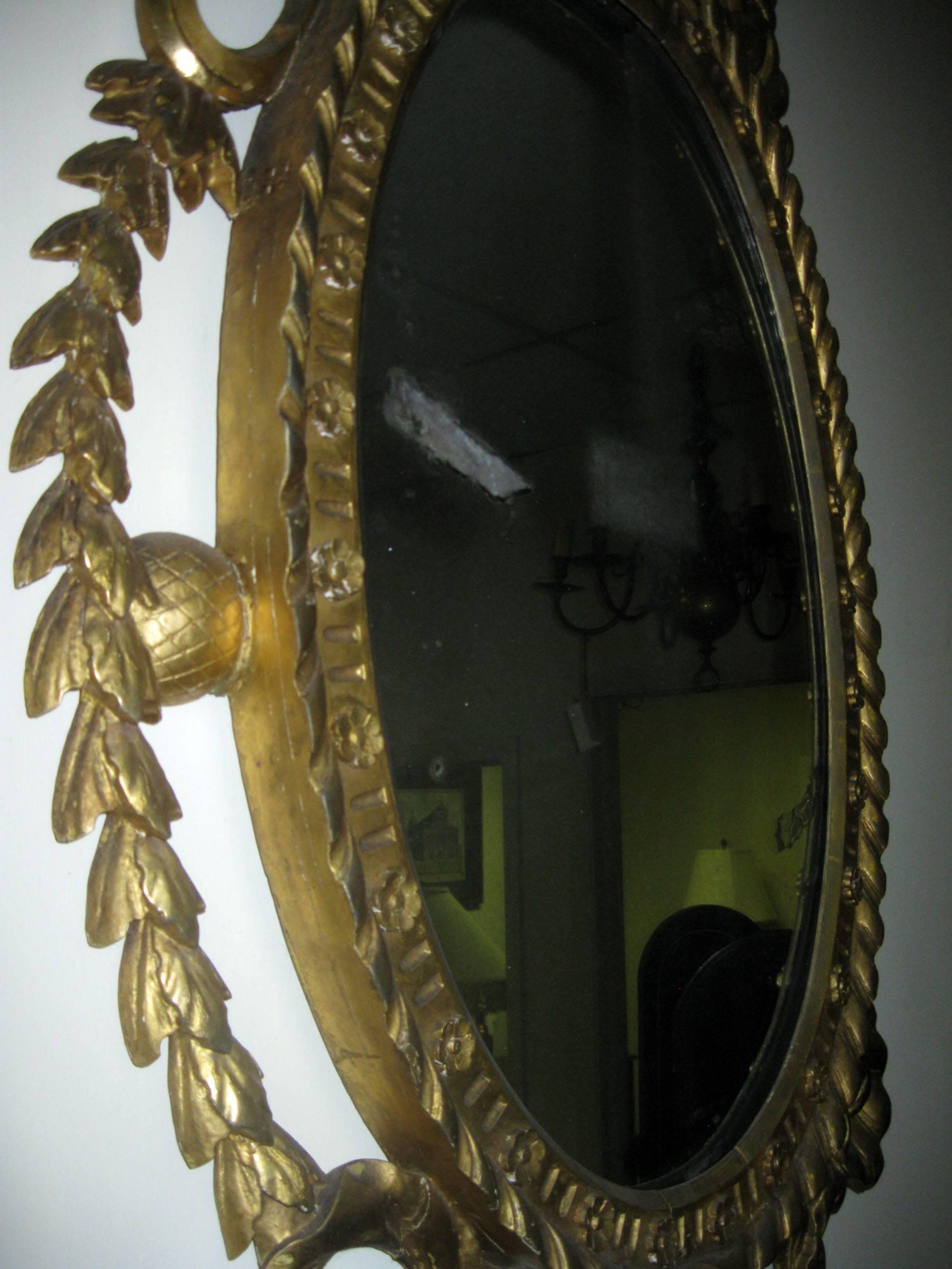 19th century George III Carved Giltwood Mirror For Sale 1