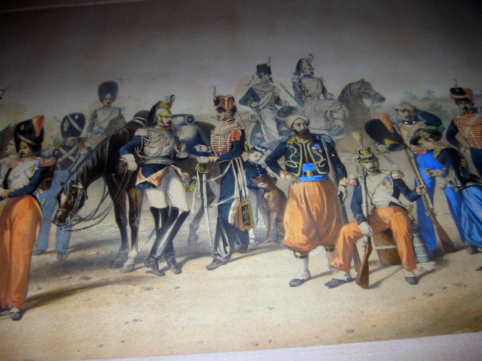 French Lithograph Print Signed R. de Moraine Crimean War