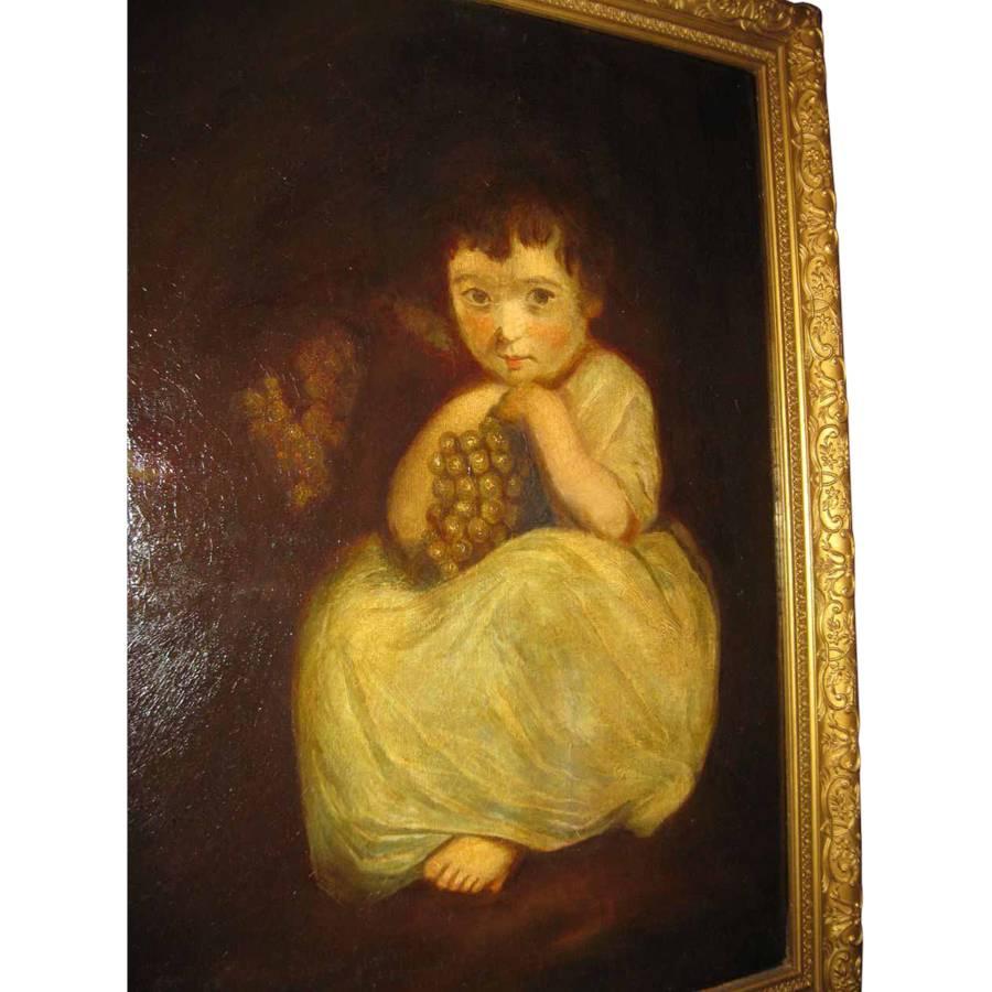 girl with grapes painting