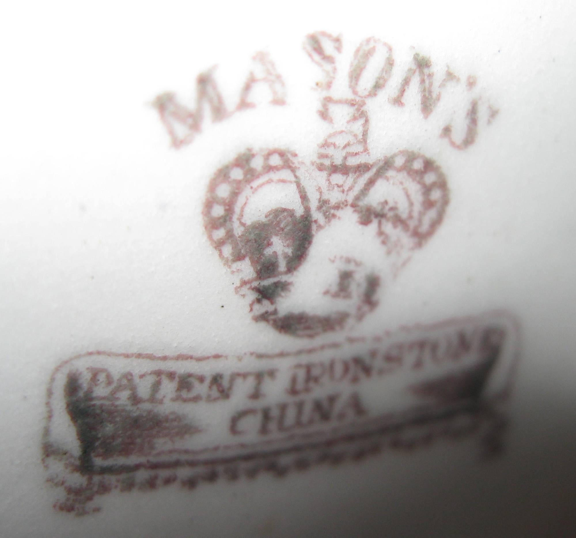 19th Century English Mason's Ironstone Inkstand 4